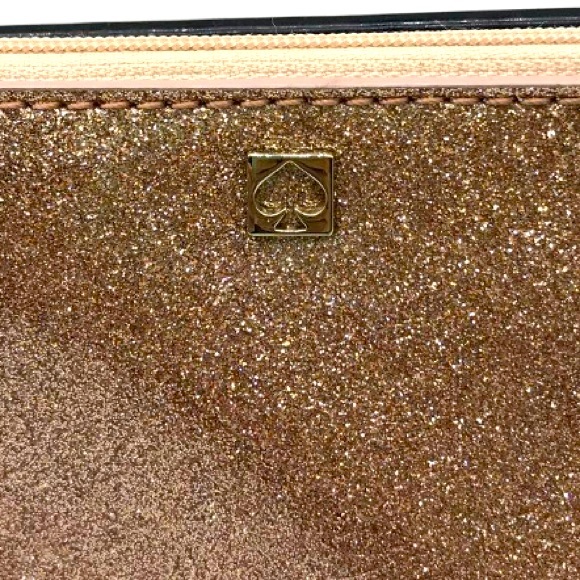 MWOTS- Kate Spade ♠️ cosmetic/clutch glitter clear coating and gold hardware - Picture 3 of 6